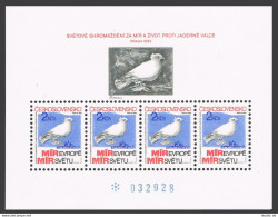 Czechoslovakia 2465a Sheet,MNH.Mi Bl.54. World Peace & Life Congress,1983.Dove. - Neufs