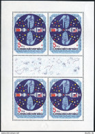 Czechoslovakia 2028a Sheet, MNH. Mi 2282 Klb. Space Research,1975. Soyuz-Apollo. - Unused Stamps