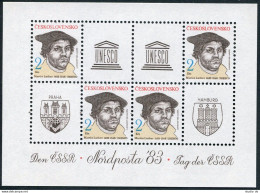 Czechoslovakia 2446a,MNH.Michel Bl.56. NORDPOSTA-1983,PHILEXPO.Martin Luther. - Neufs