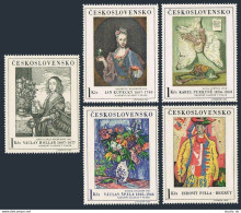 Czechoslovakia 1435-1439, MNH. Mi 1668-1672. Paintings 1966. Hollar, Kupecky, - Unused Stamps