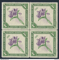 Costa Rica 184 Block/4, MNH. National Exposition, 1938. Purple Guaria Orchid. - Costa Rica