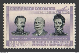 Colombia C280,MNH.Michel 753. Postal Union UPAEP-1955.A.Calderon,De Rio Branco, - Kolumbien