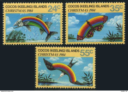 Cocos Isls 122-124,MNH.Michel 126-128. Christmas 1984.Fish,Butterfly,Bird. - Islas Cocos (Keeling)