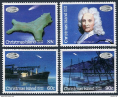 Christmas Island 179-182, MNH. Michel 216-219. Halley's Comet, 1986. Ships, Map. - Christmaseiland