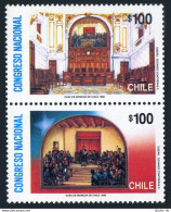 Chile 939-940a Pair, MNH. Michel 1407-1408. National Congress, 1990. - Chili