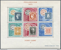 Chad C79a Sheet, MNH. Michel Bl.13. PHILEXOCAM-1971. Stamp On Stamp. - Tschad (1960-...)