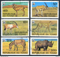 Chad 367-372, CTO. Michel 849-854. WWF 1979. Gazelle, Addax,Oryx Antelope,Zebra, - Chad (1960-...)