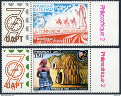 Chad 365-366/label,MNH.Michel 847-848 Zf. PHILEXAFRIQUE-1979.UPU,Camel Caravan, - Tchad (1960-...)