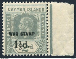 Cayman MR 7 Right Margin,MNH.Michel 50. War Tax Stamps 1919. - Cayman Islands