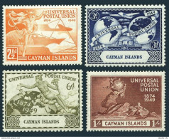 Cayman 118-121, Hinged. Mi 119-122. UPU-75, 1949. Mercury,Plane,Ship, Hemisphere - Kaimaninseln