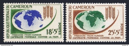 Cameroun B37-B38, MNH. Michel 386-387. FAO. Freedom From Hunger, 1963. Map. - Camerún (1960-...)