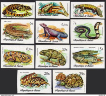 Guinea 744-751,C134-C136 Imperf,MNH.Michel 782B-792B. Reptiles.Frogs,Turtle,Toad - Guinée (1958-...)