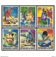 Guinea 376-379,C71-C72,MNH.Michel 292-297. Handicrafts 1965.Blacksmith,Potter, - Guinea (1958-...)