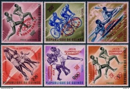 Guinea 312-314,C58-C60,MNH.Michel 211-213,239-241. Olympics Tokyo-1964.Overprint - Guinea (1958-...)