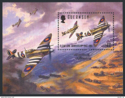 Guernsey 530, MNH. Michel 639 Bl.11. WW II,D-Day, 50th Ann.1994. Wing Spitfires. - Guernesey