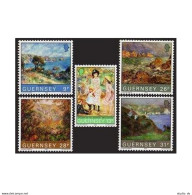 Guernsey 264-268,MNH.Michel 269-273. Renoir's Visit-100,1983.Paintings. - Guernesey