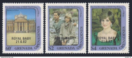 Grenada Gren 493,495,497,MNH. Royal Baby,1982.Princess Diana,Prince Charles. - Grenada (1974-...)