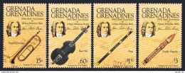 Grenada Gren 699-702, 703, MNH. Michel 708-711,Bl.98. Johan Sebastian Bach,1985. - Grenada (1974-...)