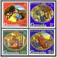 Grenada 341-344, Hinged. Mi 332-335. Christmas 1969. Veronese, Titian,Botticelli - Grenade (1974-...)