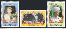 Grenada 1298-1300,1301,MNH. Mi 1302/1396,Bl.142. Queen Mother Elizabeth,85,1985. - Grenada (1974-...)