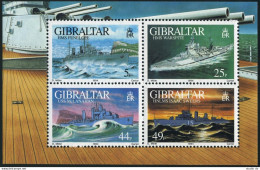 Gibraltar 660 Ad Sheet, MNH. Michel 690-693 Bl.19. World War II Warships 1994. - Gibilterra