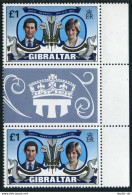 Gibraltar 406 Gutter, MNH. Michel 422. Wedding 1981. Prince Charles, Lady Diana. - Gibraltar