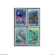 Grenada 1140-1144,MNH.Michel 1197-1200,Bl.112.Common Dolphins,Whales 1992.Killer - Grenada (1974-...)