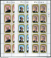 Gibraltar 390-392 Sheets, MNH. Michel 405-407. EUROPE CEPT-1980. Famous People. - Gibraltar