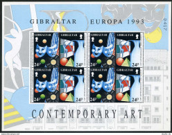 Gibraltar 626-629 Sheets, MNH. Mi 654-657. EUROPE CEPT-1993. Contemporary Art. - Gibraltar