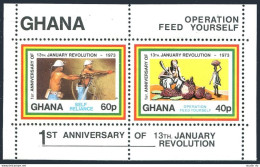 Ghana 478 Sheet, MNH. Michel Bl.49. Revolution, Feed Yourself, 1973. - Preobliterati