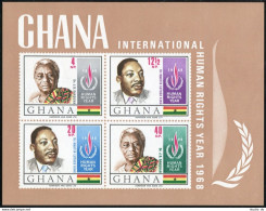 Ghana 351a Sheet, MNH. Michel Bl.35. Human Rights Year IHRY-1968. - Precancels