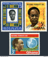 Ghana 104-106,a,hinged. Mi 106-108,Bl.3-6. Founders Day 1961. President Nkrumah. - Préoblitérés