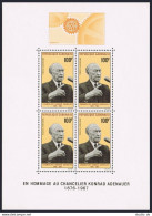 Gabon C63a Sheet, MNH. Mi Bl.9B. Konrad Adenauer, Chancellor Of Germany. 1968. - Gabon