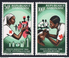Gabon C41-C42,MNH.Michel 236-237. Red Cross 1966.Anti-Malaria Treatment.1st Aid. - Gabón (1960-...)
