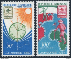 Gabon C56-C57,MNH.Michel 283-284. Boy Scout World Jamboree,1967.Map. - Gabon (1960-...)