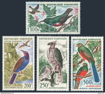 Gabon C14-C17,MNH.Mi 187-189,207. Sunbird,Bee-eater,Hawk-eagle,Trogon.1963-1964. - Gabun (1960-...)