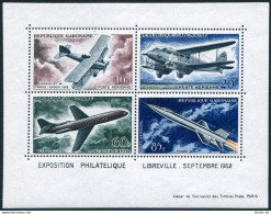 Gabon C10a, MNH. Mi Bl.1. PHILEXPO-1962. Development Of Air Transport.Breguet 1, - Gabon (1960-...)