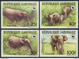 Gabon 634-637, MNH. Michel 1009-1012. WWF 1988. African Forest Elephant. - Gabon (1960-...)