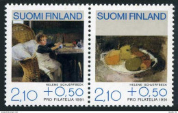 Finland B244 Ab Pair, MNH. Michel 1132-1133. Paintings 1991. Helene Schjerfbeck. - Ongebruikt