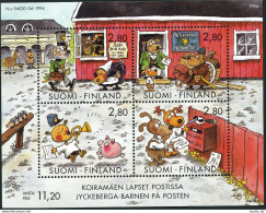 Finland 946 Sheet, MNH. Michel 1270-1273 Bl.14. Walt Disney:Dog Hill Kids In PO. - Ungebraucht