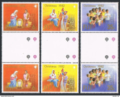 Fiji 477-479 Gutter Pairs,MNH.Michel 471-473. Christmas 1982.Holy Family. - Fidji (1970-...)