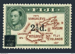 Fiji 136, Hinged. Michel 111. New Value Surcharged, 1941. Map. - Fidji (1970-...)