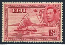 Fiji 119 Empty Canoe, MNH. Michel 94. King George VI 1938. Outrigger Canoe. - Fidji (1970-...)