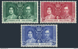 Falkland Islands 81-83, Hinged. Michel 75-77. Coronation 1937. King George VI. - Falkland