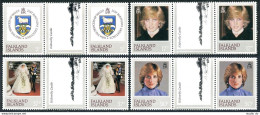 Falkland 348-351 Gutter, MNH. Michel 346-349. Princess Diana-212, 1982. - Islas Malvinas