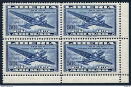 Liberia C62 Block/4.MNH.Mi 404.1st Flight Of Liberian International Airways,1948 - Liberia