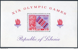 Liberia C177, MNH. Michel 683 Bl.41A. Olympics Mexico-1968. Sculpture, Serape. - Liberia
