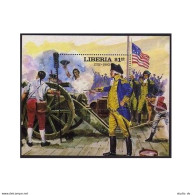 Liberia 943,MNH.Michel 1262 Bl.102. Battle Of Yorktown,1982. - Liberia