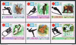 Liberia 577-582 Imperf,MNH.Michel 810B-815B. Olympics Sapporo-1972.Animals,Birds - Liberia