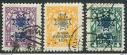 Latvia B21-B23, Used. Michel 100-102. Latvian War Invalids Society, 1923. - Letonia